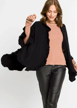 bonprix bpc bonprix collection Poncho con parte de cachemira Negro Online