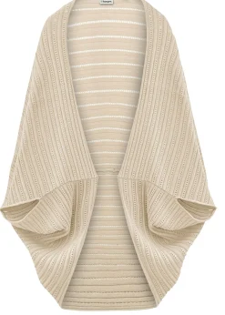 bonprix bonprix Poncho de punto fino Beige guijarro Clearance