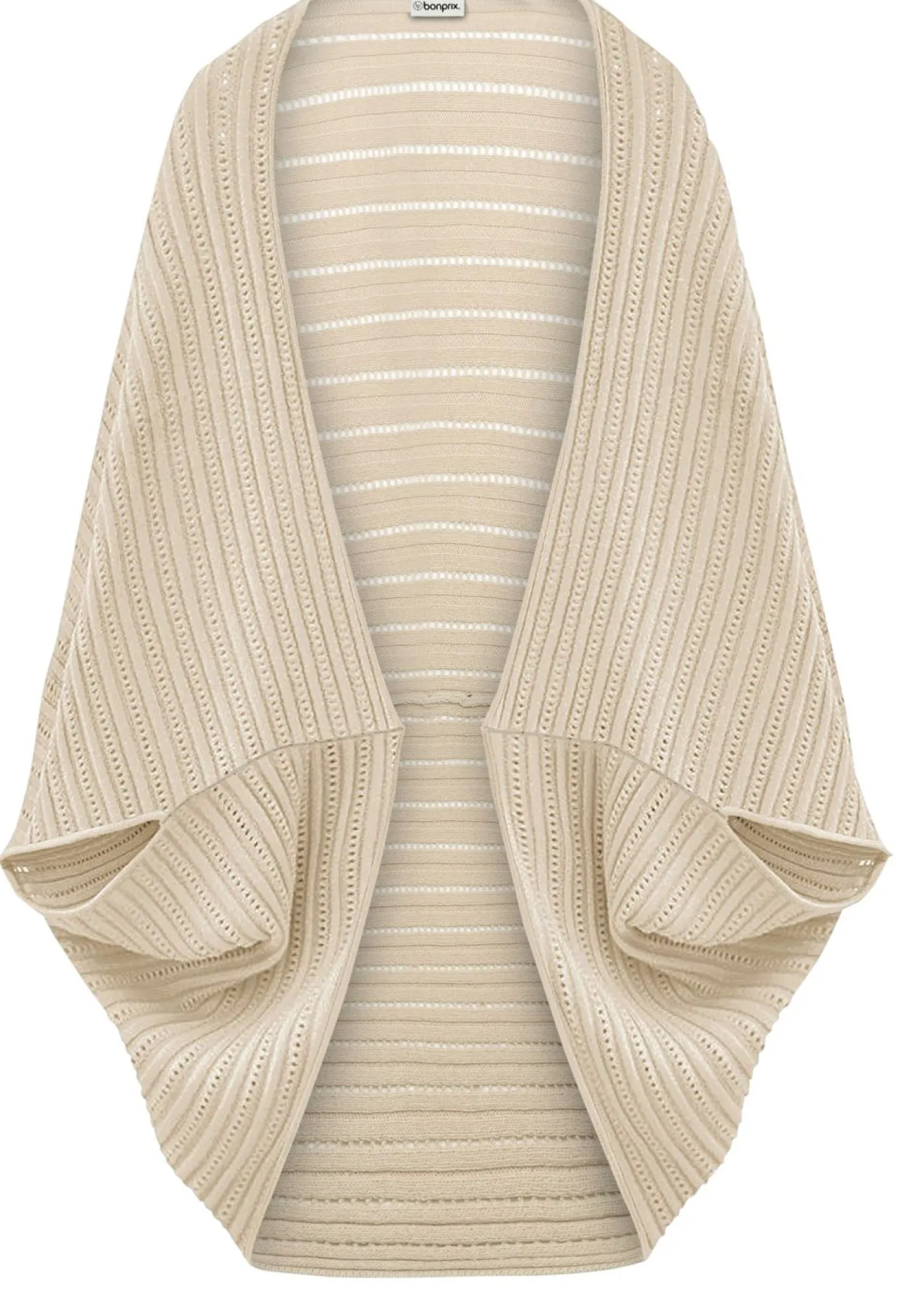 bonprix bonprix Poncho de punto fino Beige guijarro Clearance
