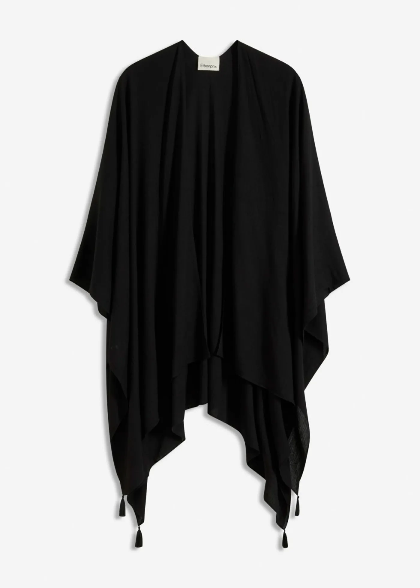 bonprix bonprix Poncho de verano de viscosa pura Negro New