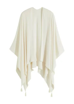 bonprix bonprix Poncho de verano de viscosa pura Blanco-crema