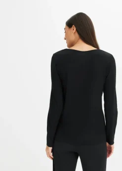 bonprix bonprix Prenda superior de pijama de viscosa Negro Hot