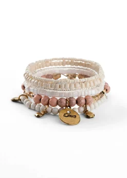 bonprix bonprix Pulsera (6 unidades) Crema/rosa/oro rosa New