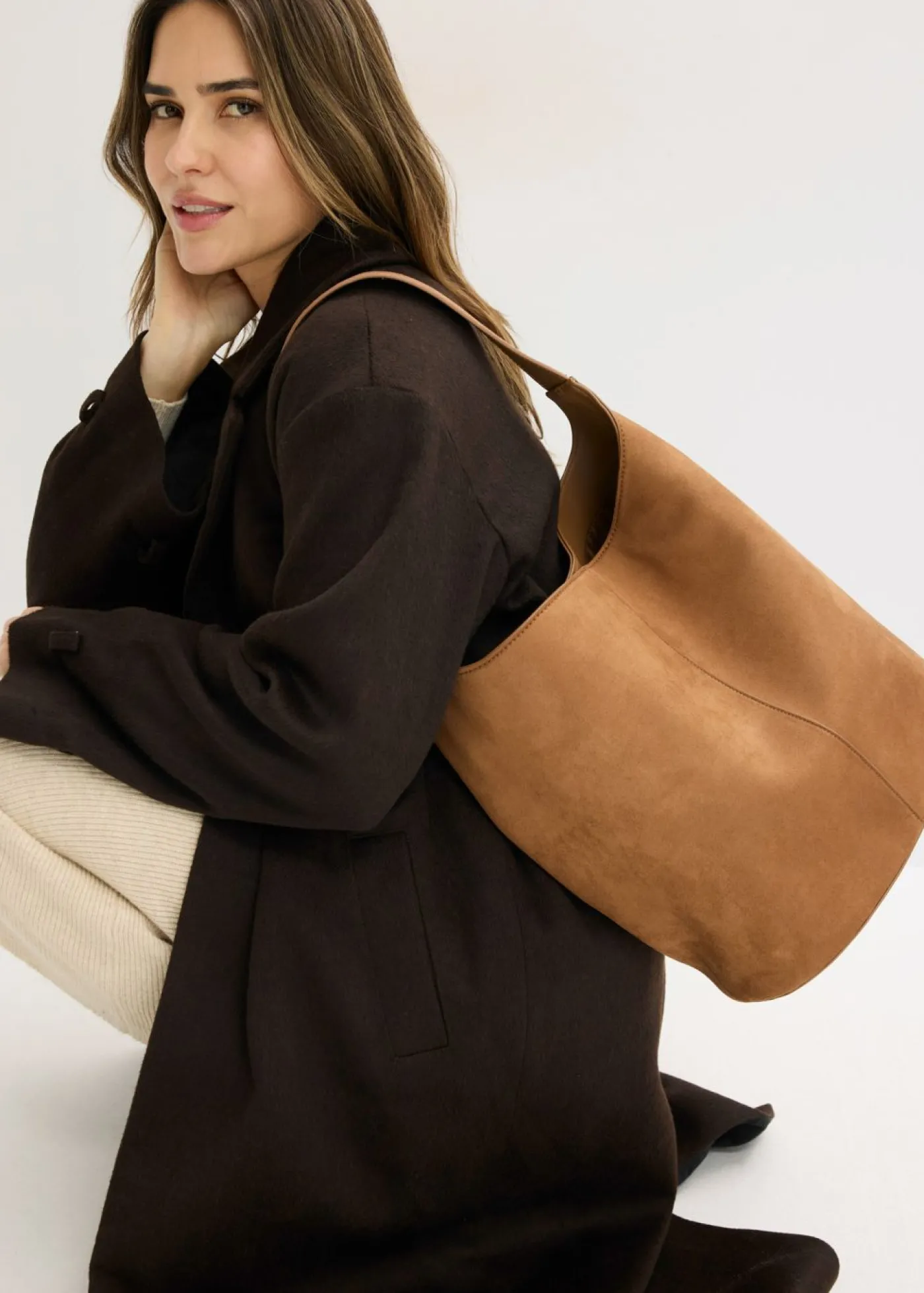 bonprix bonprix Saca con detalle de hebilla marrón Outlet