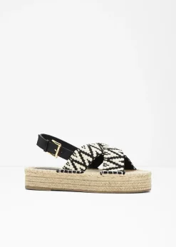 bonprix bonprix Sandalias con plataforma Beige-negro Outlet