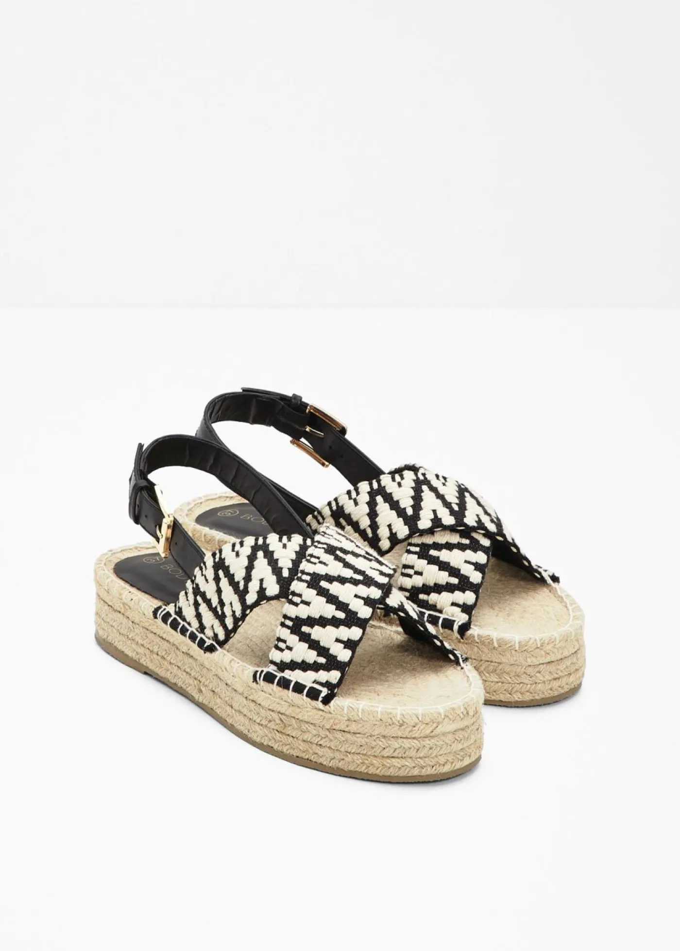 bonprix bonprix Sandalias con plataforma Beige-negro Outlet