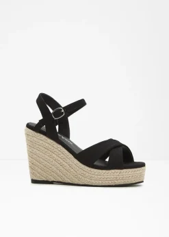 bonprix bonprix Sandalias de cuña Negro Hot
