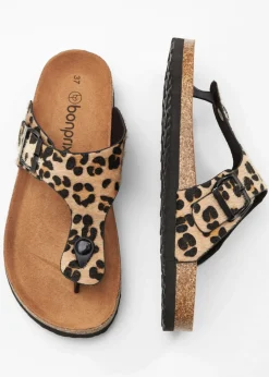 bonprix bonprix Sandalias de dedo estampado leo beige Best