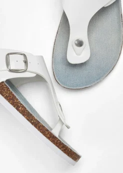 bonprix bonprix Sandalias de dedo blanco / denim azul Hot