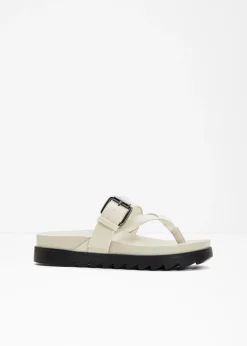 bonprix bonprix Sandalias de dedo con suela perfilada Blanco-crema Outlet