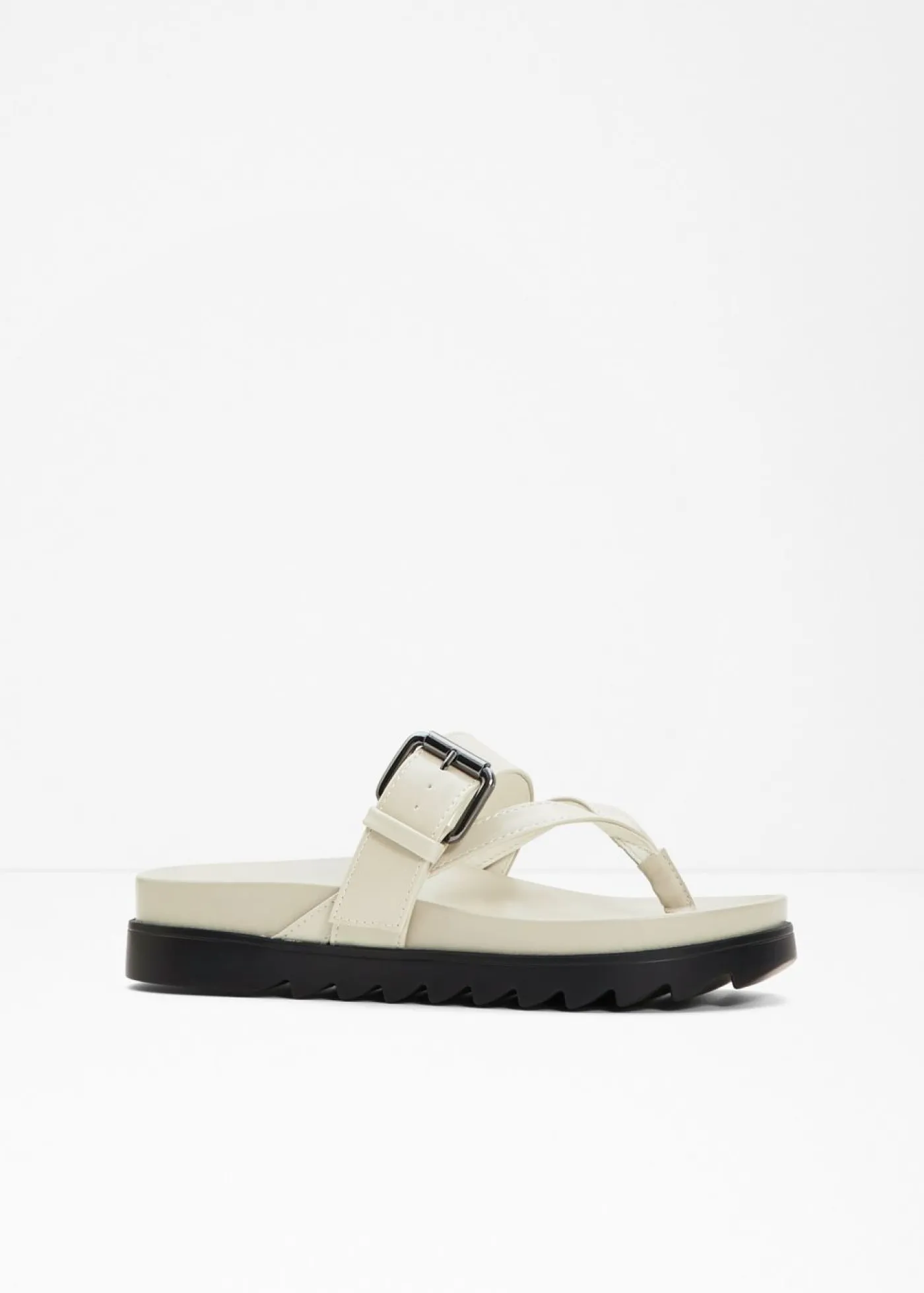 bonprix bonprix Sandalias de dedo con suela perfilada Blanco-crema Outlet