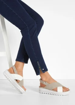 bonprix Jana Sandalias Jana en ancho cómodo taupe + blanco Hot