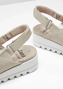 bonprix Jana Sandalias Jana en ancho cómodo taupe + blanco Hot