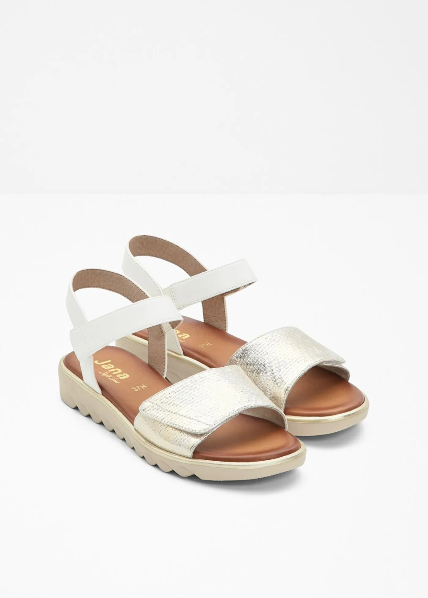 bonprix Jana Sandalias planas blanco-champán Hot