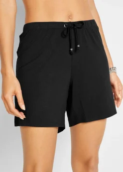 bonprix bonprix Shorts de playa de mezcla de viscosa fluida Negro Best