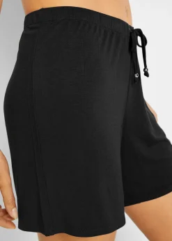 bonprix bonprix Shorts de playa de mezcla de viscosa fluida Negro Best