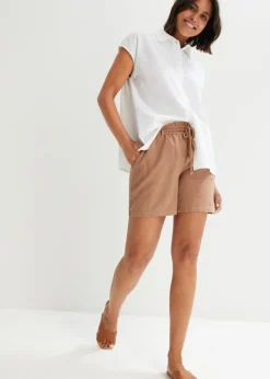 bonprix bonprix Shorts paperbag con lino arcilla