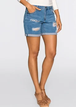 bonprix bonprix Shorts vaqueros con rotos y rasgaduras Denim claro desgastado Best