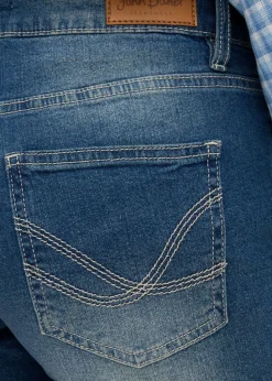 bonprix bonprix Shorts vaqueros, slim fit, mid waist, 2 unidades Azul claro + azul desgastado Sale