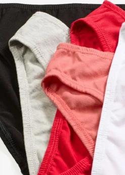 bonprix bonprix Slip (10 unidades) negro-rosa coral-gris claro jaspeado-rojo salsa-blanco Clearance
