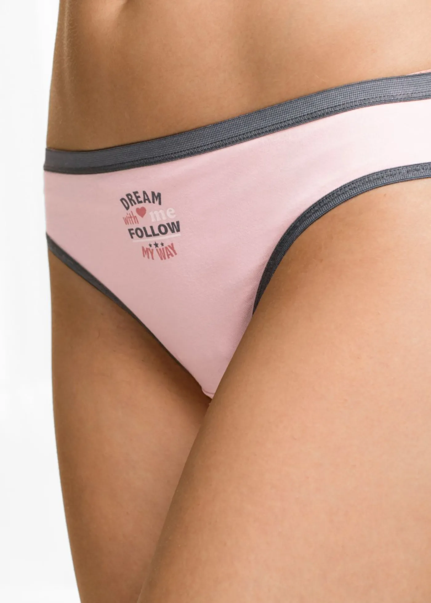 bonprix bonprix Slip con algodón (5 unidades) Azul-rosa-blanco lana estampado Outlet