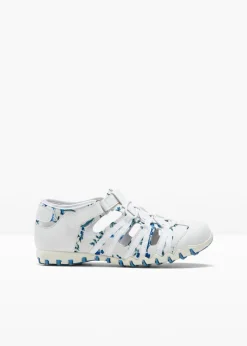 bonprix bonprix Slippers con suela perfilada blanco-azul pálido con flores Discount