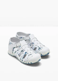 bonprix bonprix Slippers con suela perfilada blanco-azul pálido con flores Discount