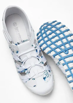 bonprix bonprix Slippers con suela perfilada blanco-azul pálido con flores Discount