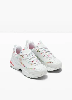 bonprix Skechers Sneakers bajos Blanco de flores Outlet