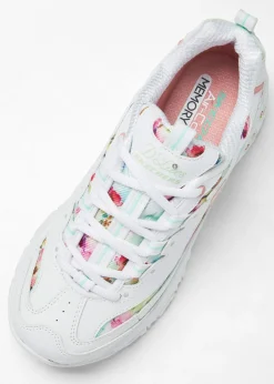 bonprix Skechers Sneakers bajos Blanco de flores Outlet