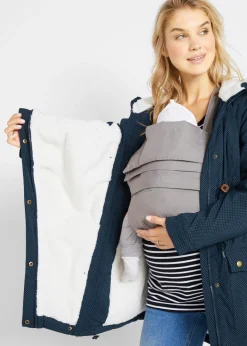 bonprix bonprix Suave chaqueta premamá/de porteo 3 en 1 Azul marino de lunares Clearance