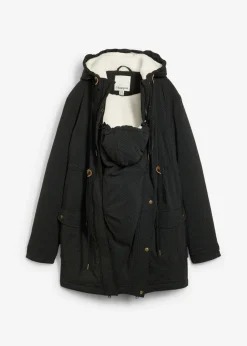 bonprix bonprix Suave chaqueta premamá/de porteo 3 en 1 Negro/blanco lana/gris oscuro con lunares Sale