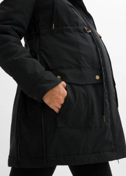 bonprix bonprix Suave chaqueta premamá/de porteo 3 en 1 Negro/blanco lana/gris oscuro con lunares Sale