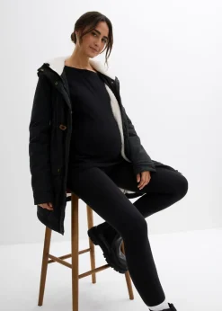 bonprix bonprix Suave chaqueta premamá/de porteo 3 en 1 Negro/blanco lana/gris oscuro con lunares Sale