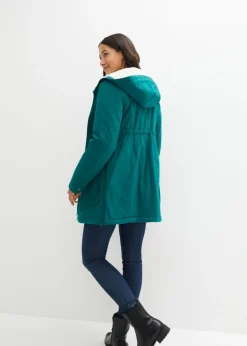 bonprix bonprix Suave chaqueta premamá/de porteo 3 en 1 verde, brillante Outlet