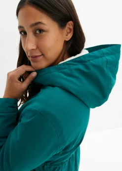 bonprix bonprix Suave chaqueta premamá/de porteo 3 en 1 verde, brillante Outlet