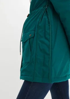 bonprix bonprix Suave chaqueta premamá/de porteo 3 en 1 verde, brillante Outlet