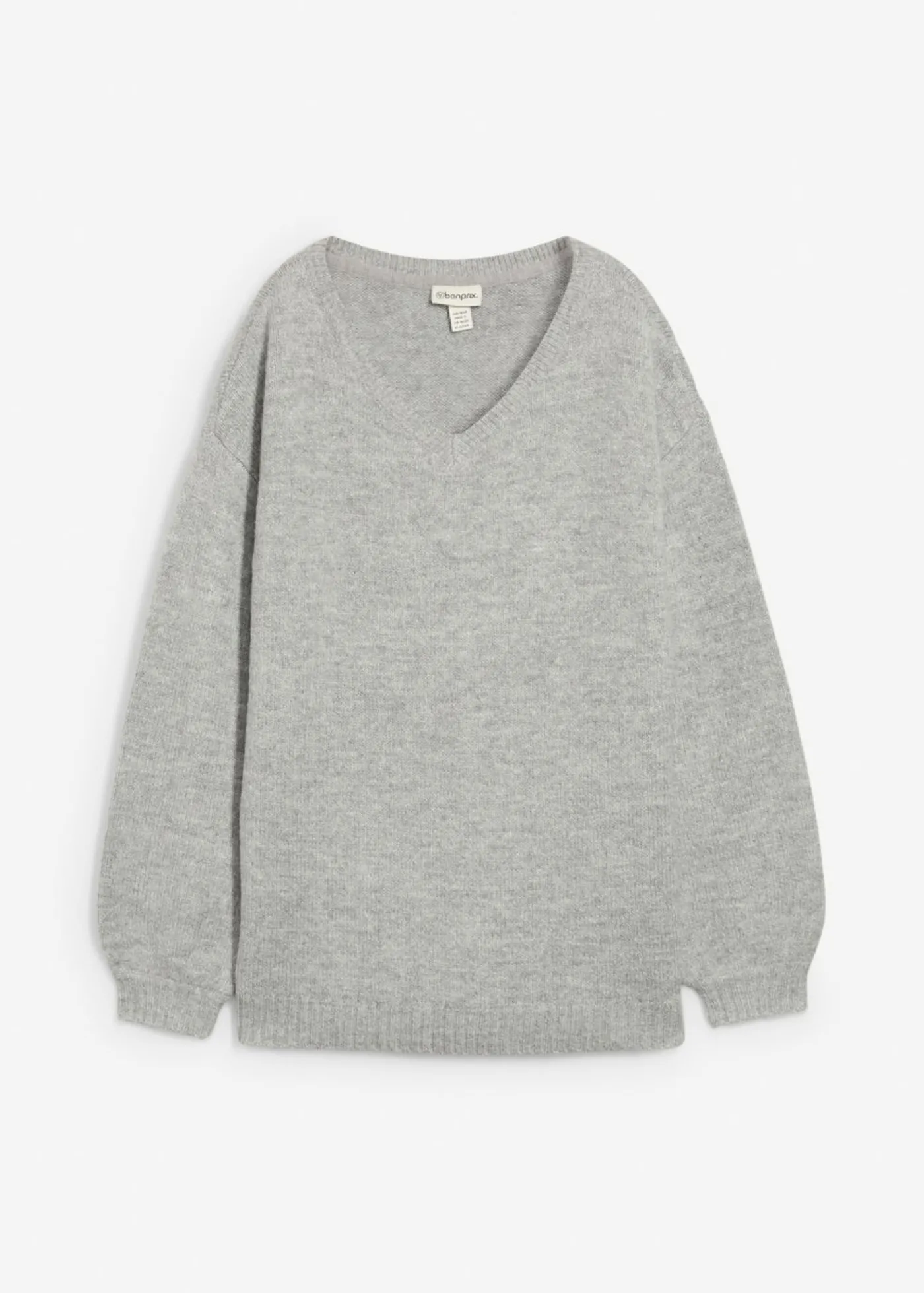 bonprix bonprix Suave jersey de punto fino con mangas abullonadas gris claro jaspeado moteado Discount