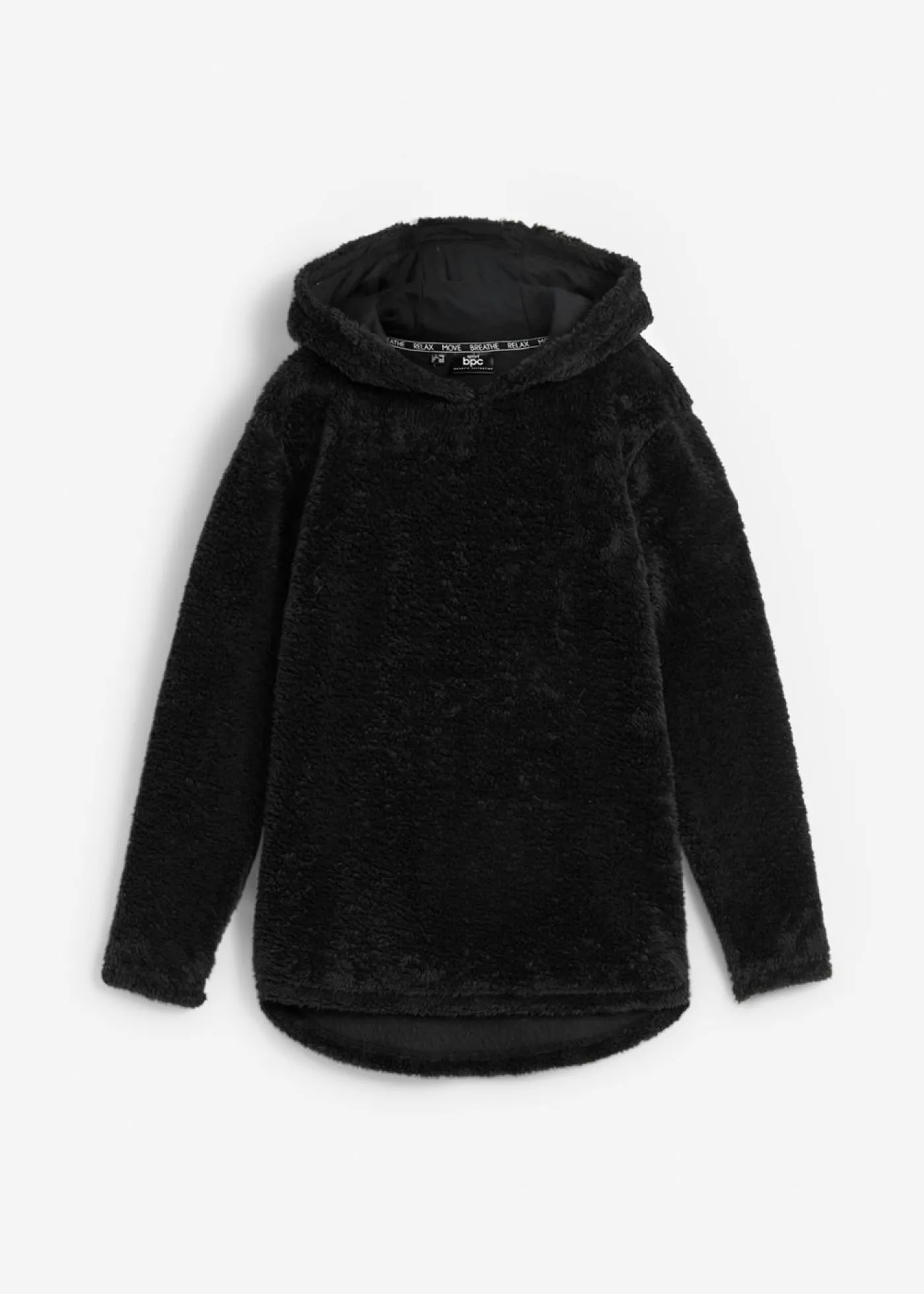 bonprix bonprix Suave jersey polar largo con corte holgado Negro Discount