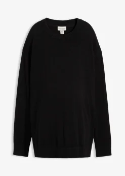 bonprix bonprix Suave jersey premamá de algodón orgánico con aberturas para la lactancia Negro Sale