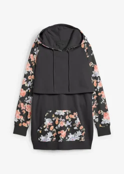 bonprix bonprix Suave sudadera premamá/de lactancia 2 en 1 Negro de flores Discount