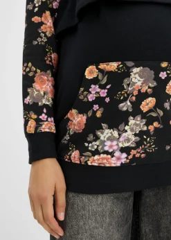 bonprix bonprix Suave sudadera premamá/de lactancia 2 en 1 Negro de flores Discount