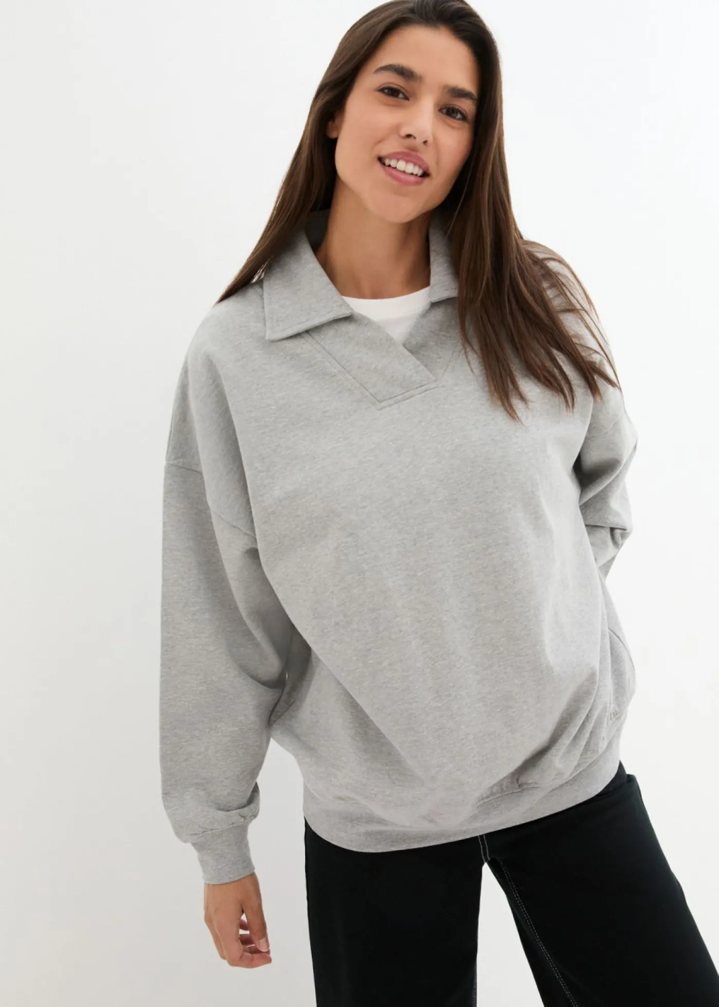 bonprix bonprix Sudadera Gris claro jaspeado New
