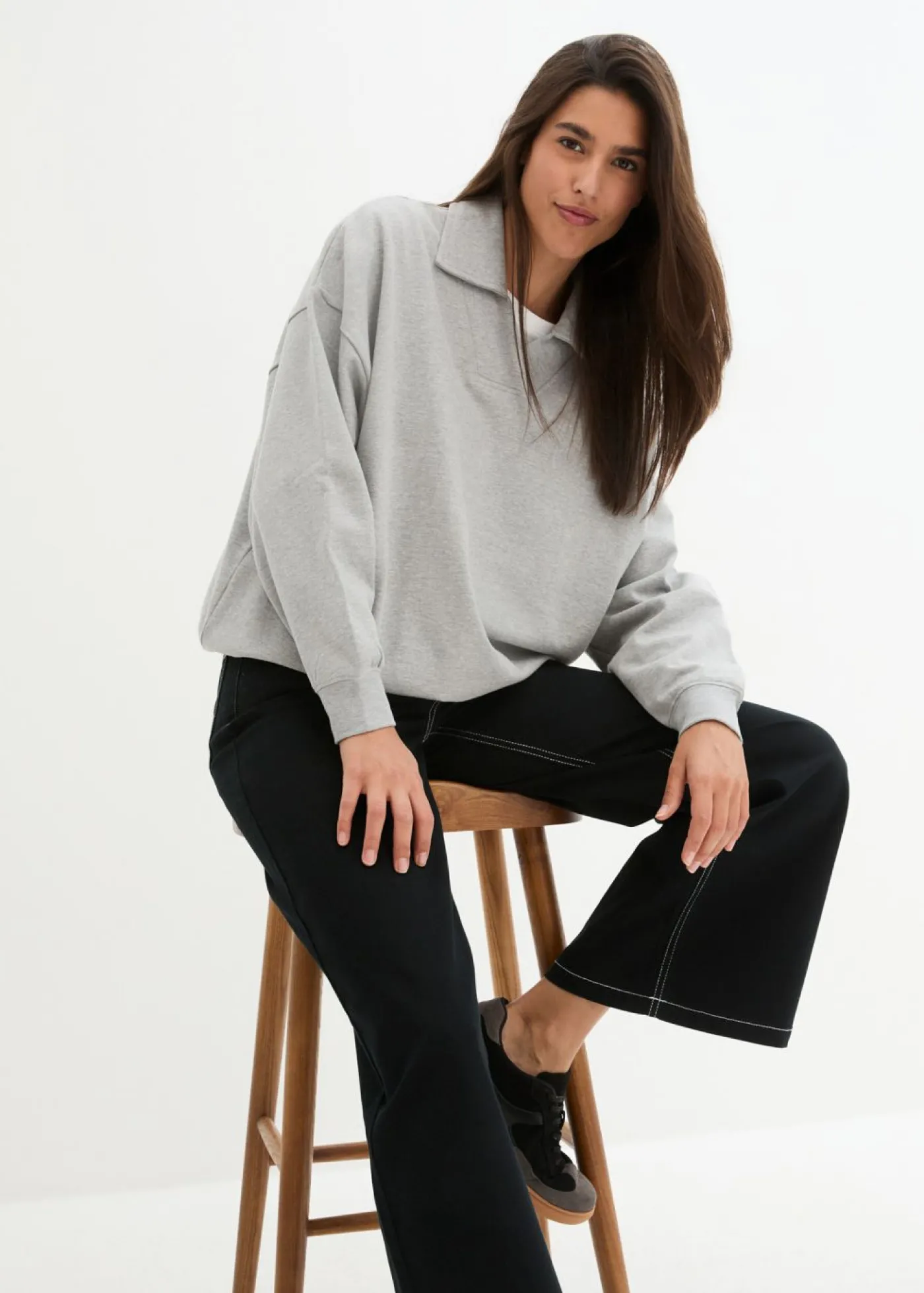 bonprix bonprix Sudadera Gris claro jaspeado New