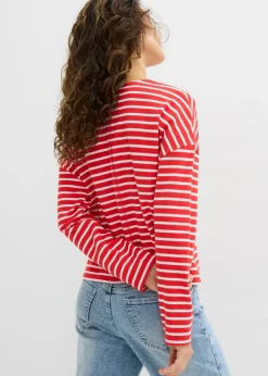 bonprix bonprix Sudadera fresa-blanco con rayas Outlet