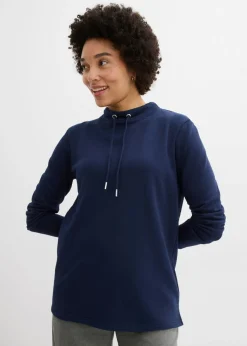 bonprix bonprix Sudadera con abertura Azul marino Sale