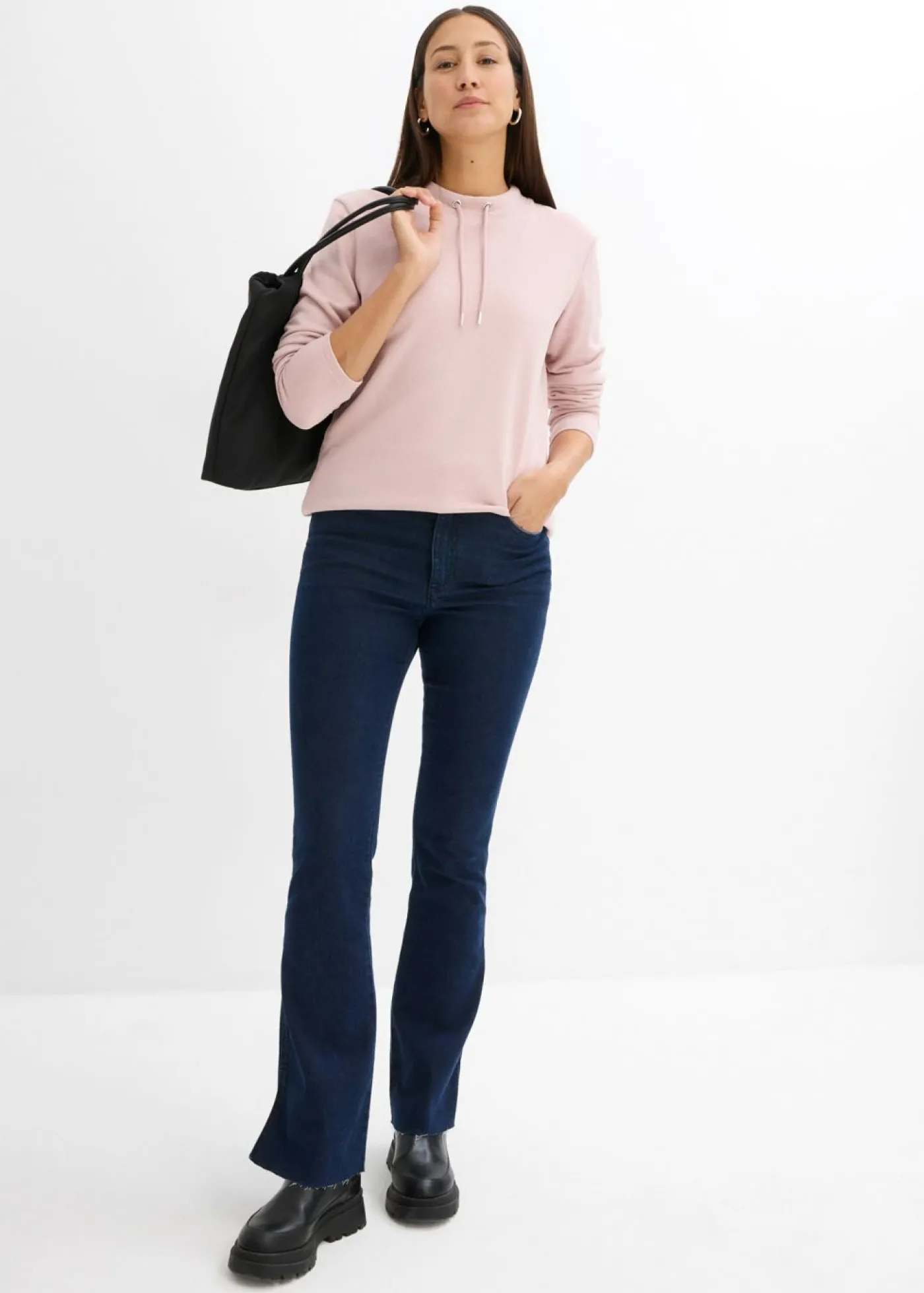 bonprix bonprix Sudadera con abertura Rosa mate Outlet