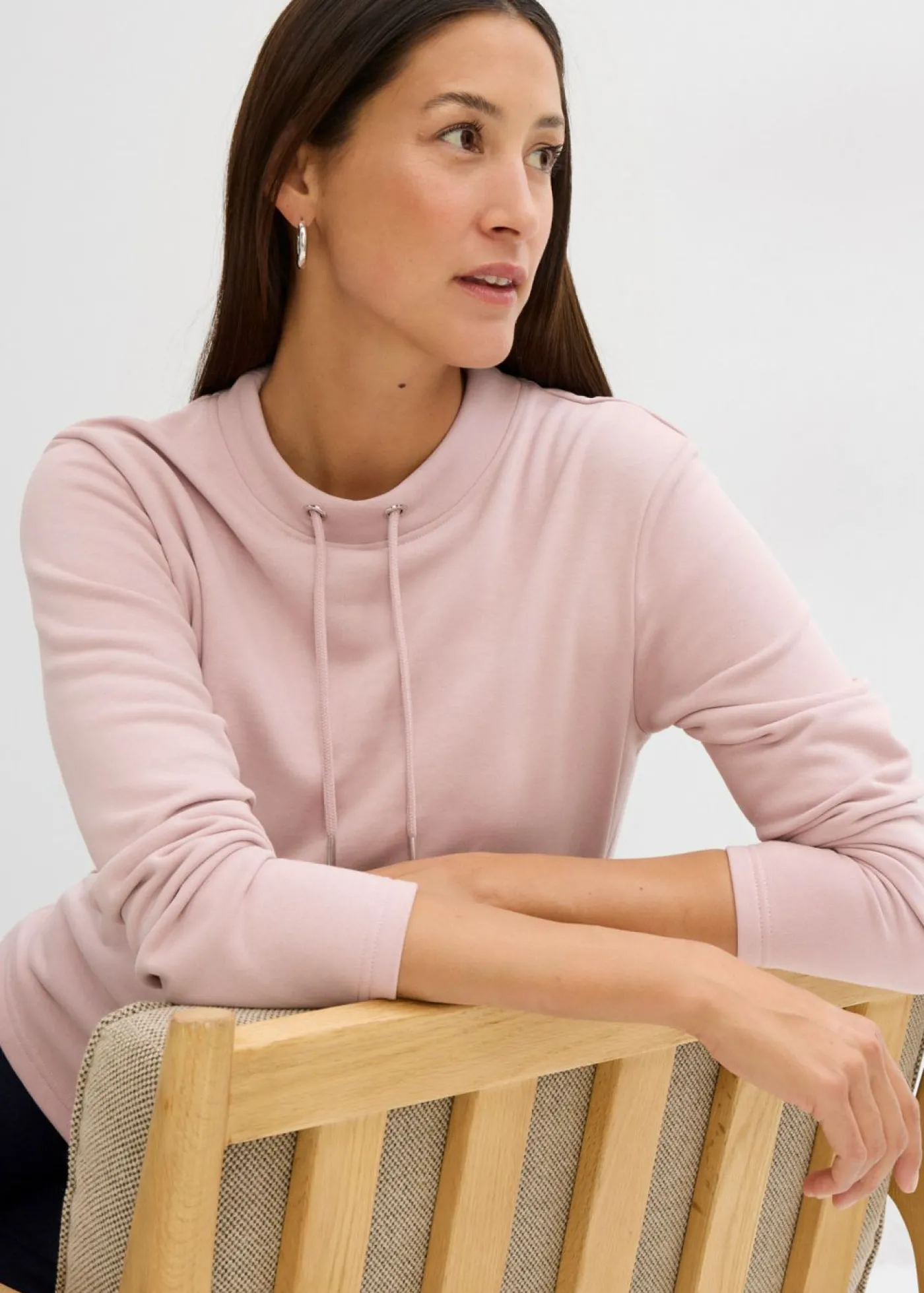 bonprix bonprix Sudadera con abertura Rosa mate Outlet