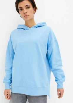 bonprix bonprix Sudadera con capucha de algodón puro azul bebé Online