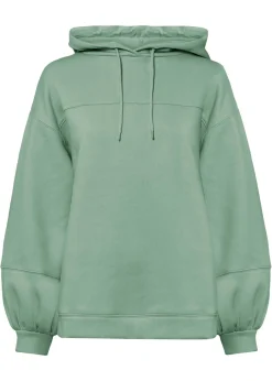 bonprix bonprix Sudadera con capucha oversize en mezcla de algodón suave verde ahumado Hot